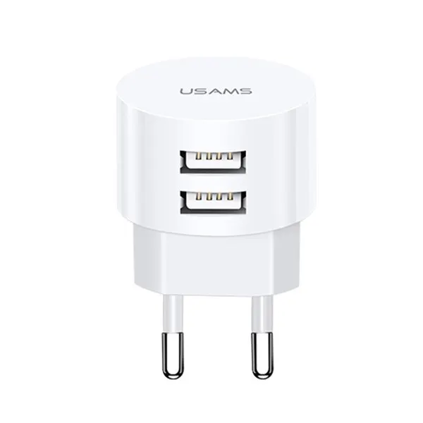 Ładowarka sieciowa Usams T20 2,1A 2xUSB- bez kabla - biała