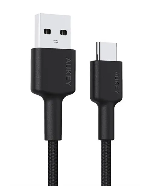 CB-CA2 OEM kabel USB-C - USB-A 2m 60W PD 3A 20V FCP AFC nylonowy oplot czarny