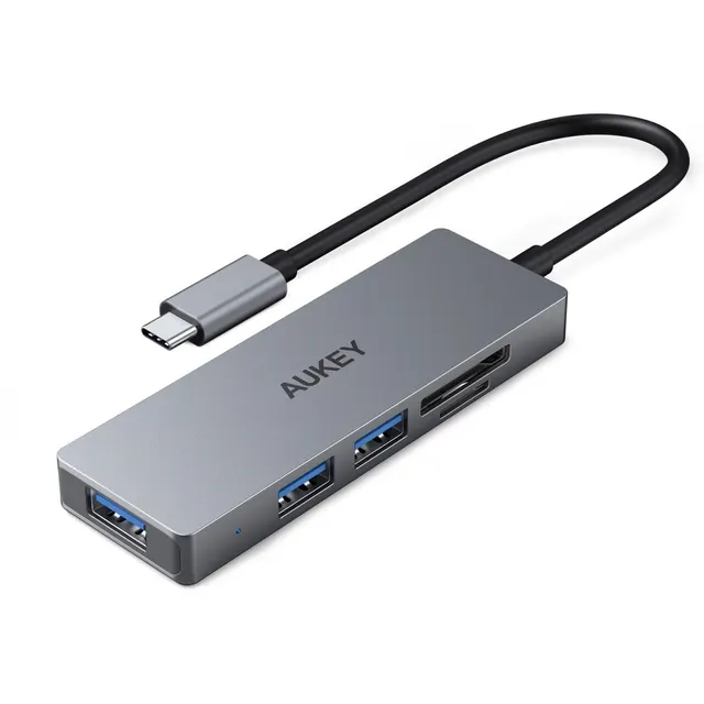 HUB USB-C CB-C63 aluminiowy, Ultra Slim, 4w1, 3xUSB 3.1, 1xMicroSD i SD