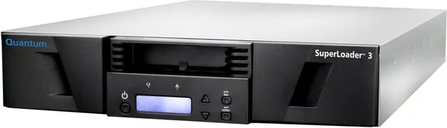 SuperLoader 3, jeden napęd taśmowy LTO-9HH, model C, 16 slotów, 12 Gb/s SAS, montaż w szafie rack, czytnik kodów kreskowych ET-Q29AE-YE