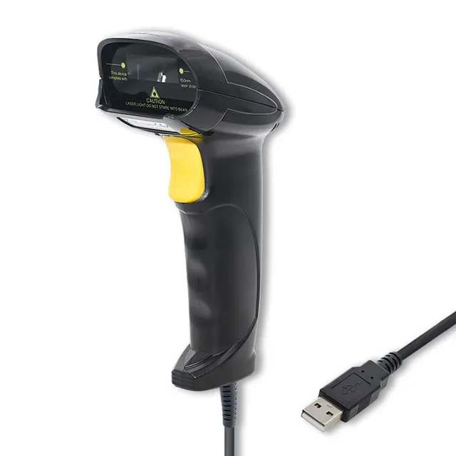 Czytnik kodów kreskowych Qoltec laserowy 1D, USB, Czarny
