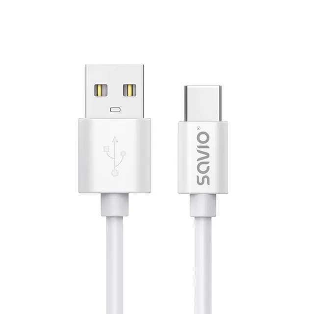 Kabel USB 2.0 SAVIO CL-168 USB A - USB C, 3m, biały