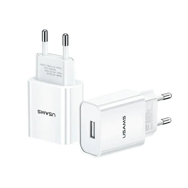 Ładowarka sieciowa Usams T18 2,1A 1xUSB- bez kabla - biała