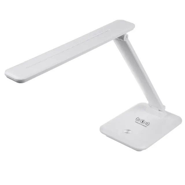 Lampka biurkowa LED Maclean MCE616 W, max. 9W, 220-240V AC, możliwość zmiany barwy, ściemnialna, ładowarka bezprz., 450lm, biała