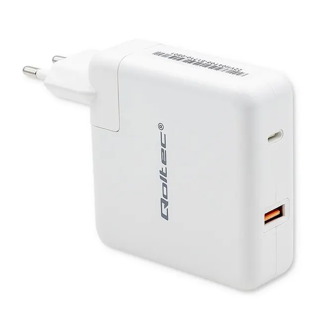 Ładowarka GaN Qoltec FAST 108W, 5-20V, 3-4.7A, USB C, Biała