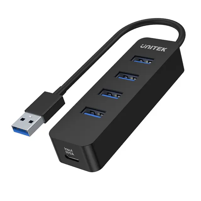 HUB USB-A Unitek H1117A 4xUSB-A 3.1, aktywny, 10W