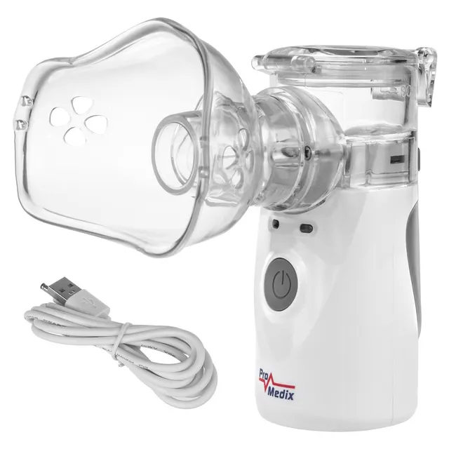 Inhalator nebulizator Promedix PR-835 przenośny / podręczny bezprzewodowy zestaw, maski