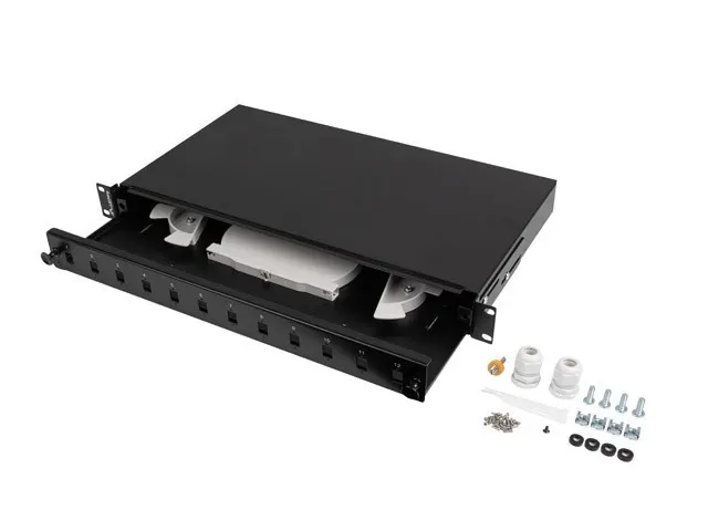 Lanberg FOP1-12SS-LDB panel krosowniczy 1U