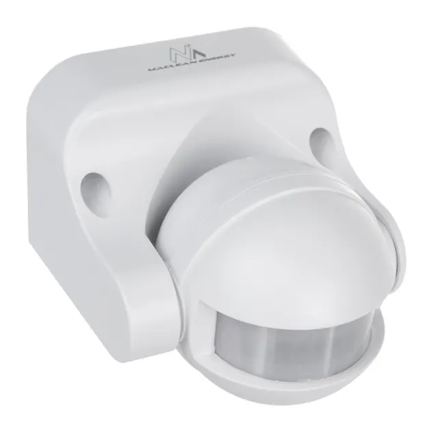 Czujnik ruchu PIR Maclean MCE358 W, na podczerwień, IP44, biały, zasięg 12m, max. obiążenie 800/1200W