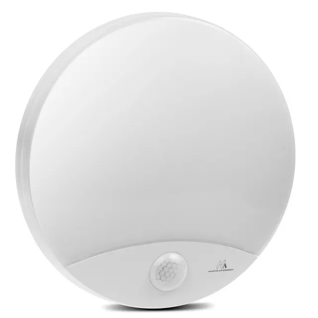 Lampa LED z czujnikiem ruchu Maclean MCE357 W, na podczerwień, kolor biały, 10W, IP44, barwa naturalna biała (4000K), 900lm