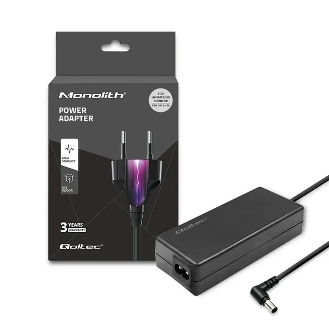 Zasilacz sieciowy Qoltec do monitora LG/Samsung 65W, 19V, 3.42A, 6.5*4.4, + kabel zasilający