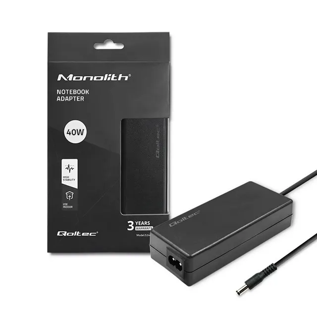 Zasilacz Qoltec 40W, 12V, 3.33A, 5.5*2.1, +kabel zasilający