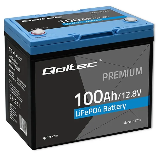Akumulator LiFePO4 Qoltec Litowo-Żelazowo-Fosforanowy, 12.8V, 100Ah, 1280Wh, BMS