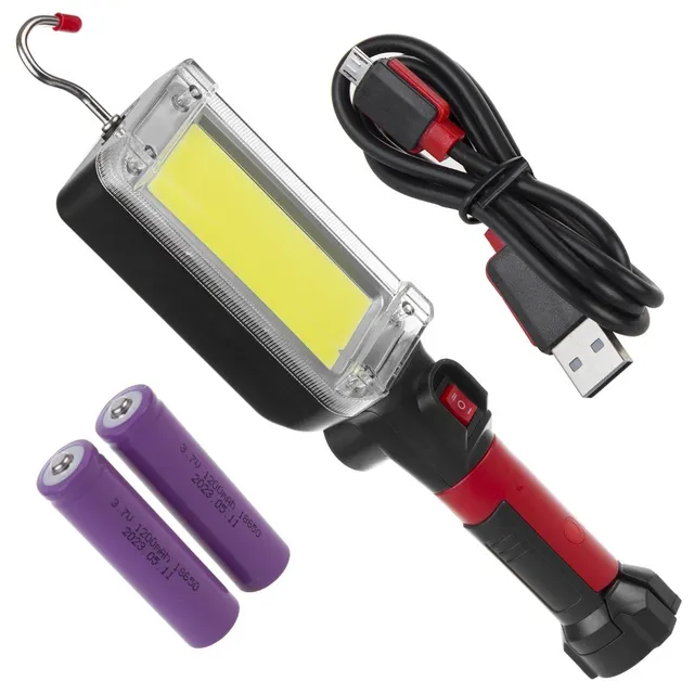 Lampa warsztatowa magnetyczna COB Maclean MCE307 2x1200mAh 700lm USB Typ-C/Micro USB