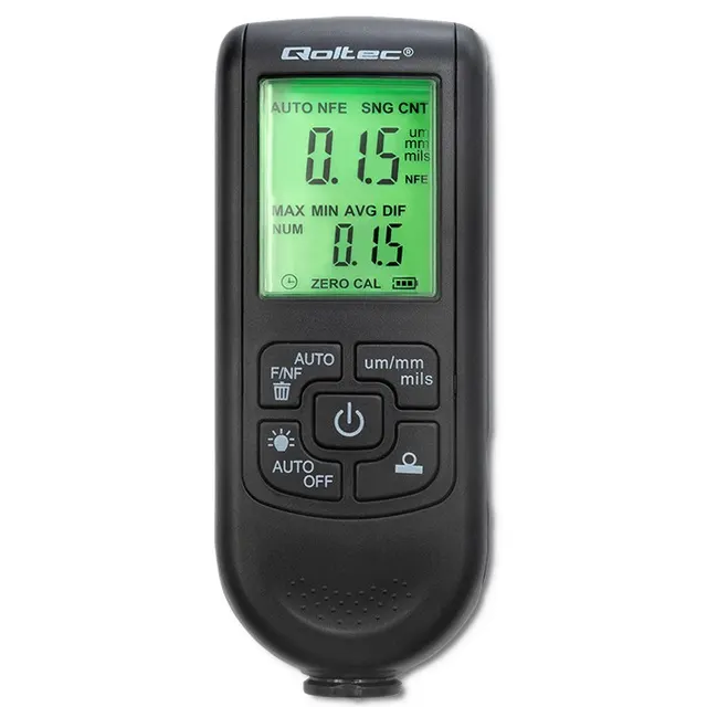 Miernik grubości lakieru Qoltec z wyświetlaczem LCD, 0 ~ 2000um