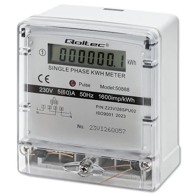 Miernik zużycia enrgii Qoltec jednofazowy elektroniczny licznik, 230V, LCD