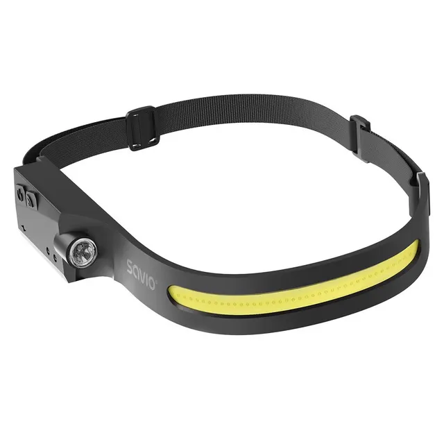 Latarka czołowa LED z czujnikiem ruchu Savio FL-02, USB-C, 350 lm, zasięg 80m