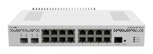 Router Mikrotik CCR2004-16G-2S+PC Total Ethernet Ports:18; Architecture:ARM 64bit; CPU core:4