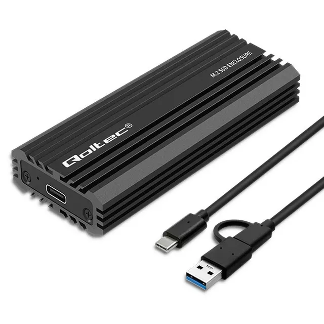 Obudowa/kieszeń Qoltec NV2270 na dysk M.2 SSD, SATA, NVMe, USB-C, 2TB