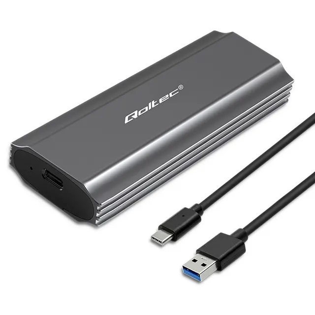 Obudowa/kieszeń Qoltec NV2271 na dysk M.2 SSD, SATA, NVMe, USB-C, 2TB
