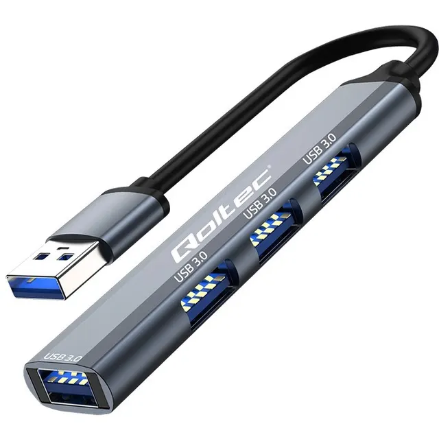 Hub Qoltec adapter USB 3.0 4w1, 4x USB 3.0