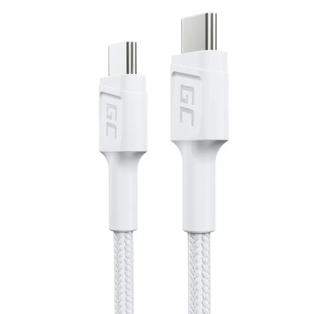 Kabel GC PowerStream USB-C do USB-C 30 cm, PD 60W, QC 3.0, biały