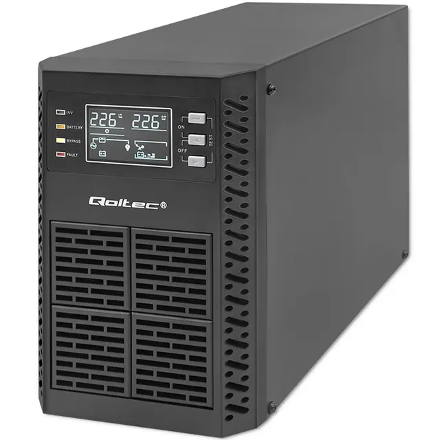 Zasilacz awaryjny UPS Qoltec 1kVA, 1000W, Power Factor 1.0, LCD, EPO, USB, On-line