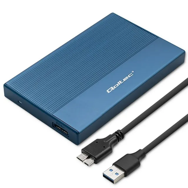 Obudowa/kieszeń Qoltec na dysk SSD HDD 2.5", SATA, USB 3.0, Super speed 5Gb/s, 2TB, Niebieski