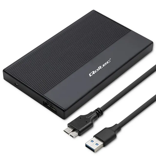 Obudowa/kieszeń Qoltec na dysk SSD HDD 2.5", SATA, USB 3.0, Super speed 5Gb/s, 2TB, Czarny