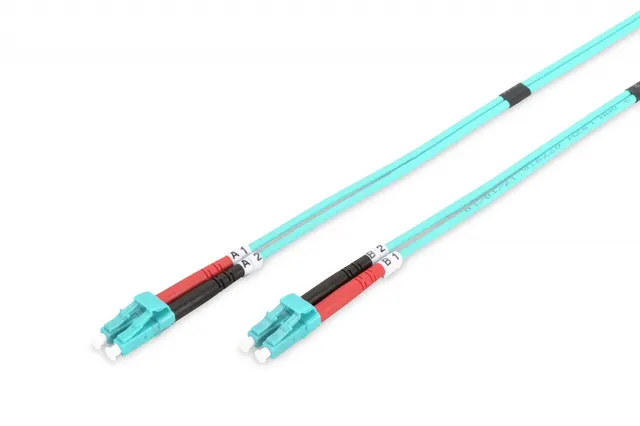 Kabel krosowy (patchcord) DIGITUS światłowodowy LC/LC, dplx, MM 50/125, OM3, LSOH, 1m, turkusowy