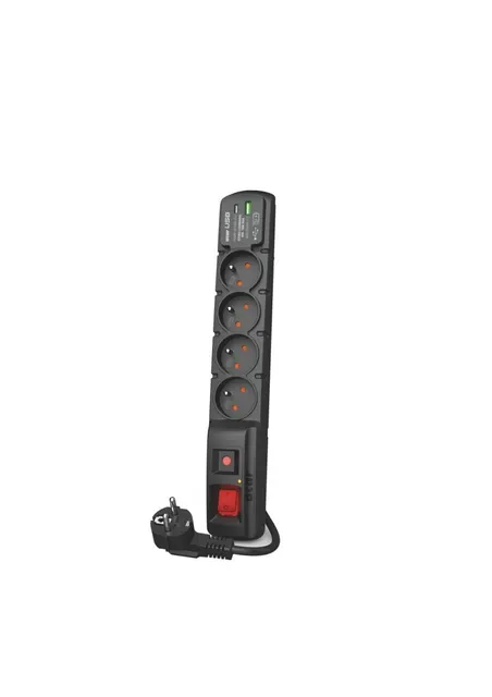 Listwa przeciwprzepięciowa Acar F4 USB A+C W2439 z szybką ładowarką 1,5m czarna