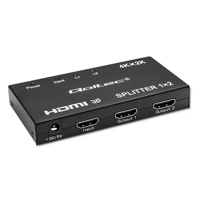 Rozdzielacz aktywny Qoltec Splitter 2 x HDMI 4K x 2K, 3.4Gb/s