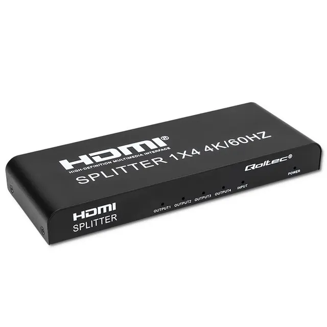 Rozdzielacz aktywny Qoltec Splitter 4 x HDMI 4K x 2K, 6Gb/s, 60Hz