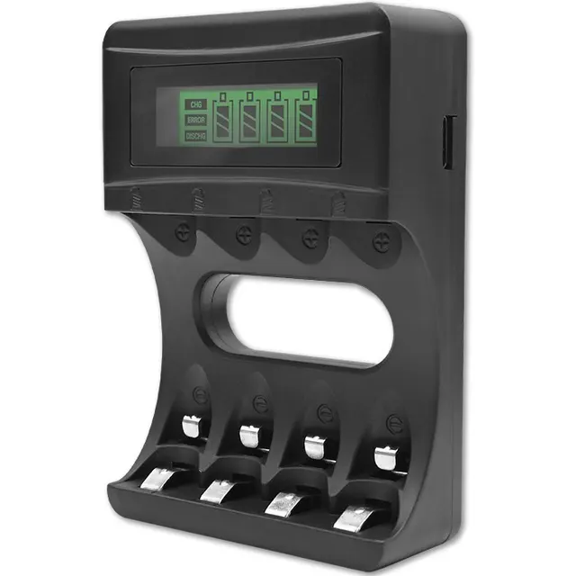 Ładowarka Qoltec do akumulatorków Ni-MH typu R03 AAA R6 AA, LCD, Kabel USB