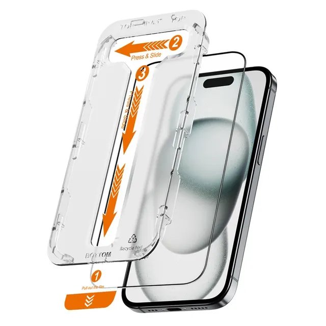 EasyShield 2-Pack - Szkło hartowane z aplikatorem iPhone 16 / iPhone 15 (2 sztuki)