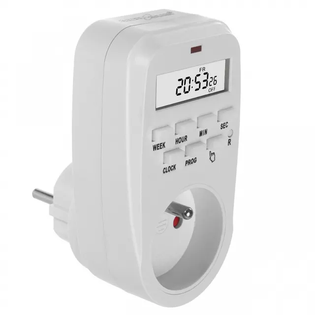 Włącznik czasowy timer cyfrowy GreenBlue GB362 E, max. obciążenie 16A, IP20