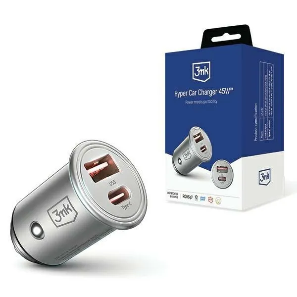 Ładowarka samochodowa 3mk Hyper Car Charger 45W aluminiowa