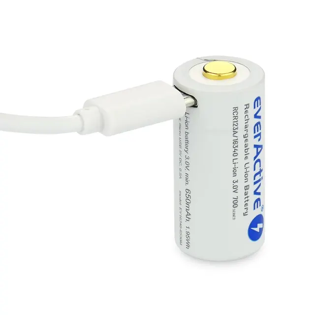 Akumulator 16340 everActive 3V Li-ion 700mAh micro USB z zabezpieczeniem blister