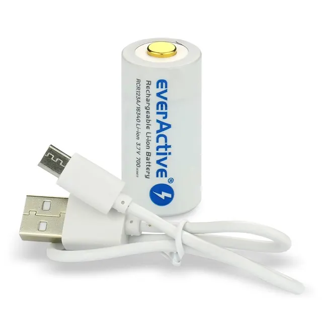 Akumulator 16340 everActive 3,7V Li-ion 700mAh micro USB z zabezpieczeniem blister