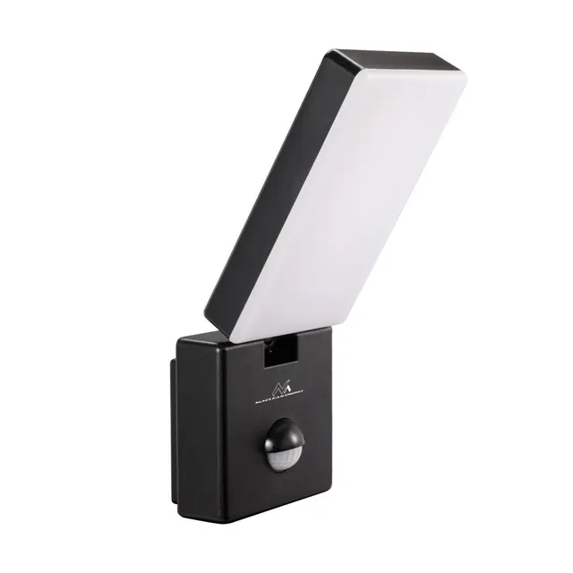 Lampa LED z czujnikiem ruchu Maclean MCE516 B, czujnik ruchu PIR, kolor czarny, 10W, IP65, 800lm, barwa neutralna biała (4000K)
