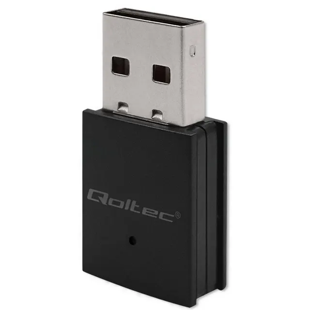 Karta sieciowa Qoltec Bezprzewodowy Ultra szybki mini adapter WiFi Standard AC, BT 4.0 USB, 600Mbps