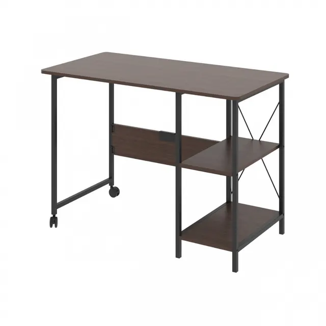 Biurko składane loftowe Maclean MC-411 B, wymiary: 107x45x75cm, max - 150 kg, z blatem, kolor ciemny orzech