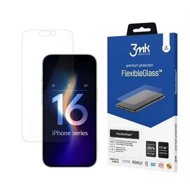 Szkło hybrydowe do Apple iPhone 16 - 3mk FlexibleGlass