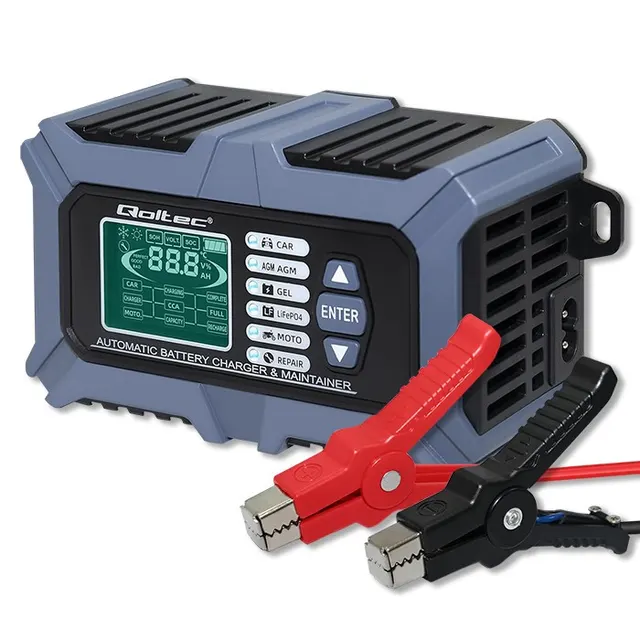 Ładowarka mikroprocesorowa Qoltec z testerem baterii i funkcją naprawy 12V 6A LCD