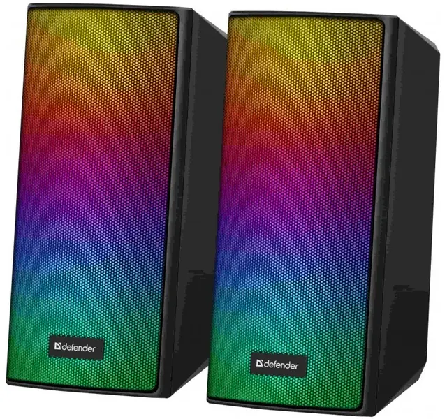 Głośniki Defender SPITFIRE 2.0 6W Bluetooth USB podświetlenie RGB MP3