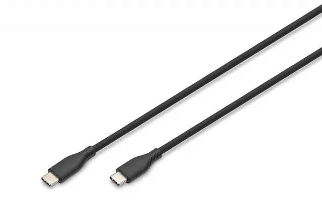 Kabel zasilający DIGITUS silikonowy USB-C - USB-C, USB 2.0 60W, 0,5m czarny