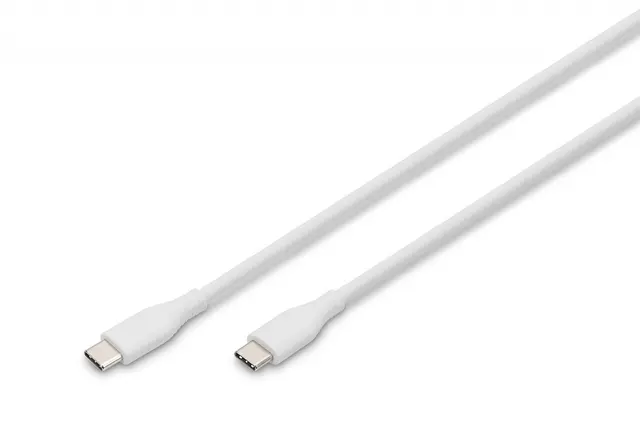Kabel zasilający DIGITUS silikonowy USB-C - USB-C, USB 2.0 60W, 0,5m biały