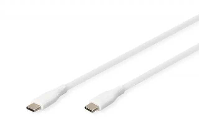 Kabel zasilający DIGITUS silikonowy USB-C - USB-C, USB 2.0 60W, 2m biały