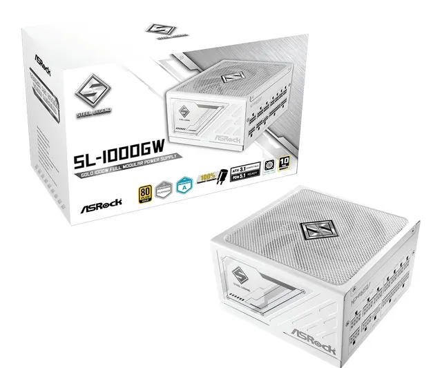 Zasilacz ASRock Steel Legend WHT 1000W 80 PLUS Gold