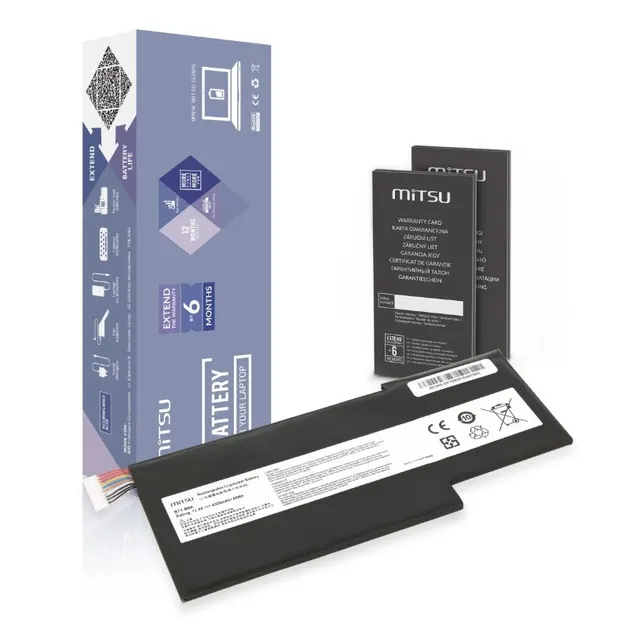 Bateria Mitsu do notebooka MSI GS63VR, GS73, GF75, BTY-M6K, MS-17B4 (11.4V) (4300 mAh)